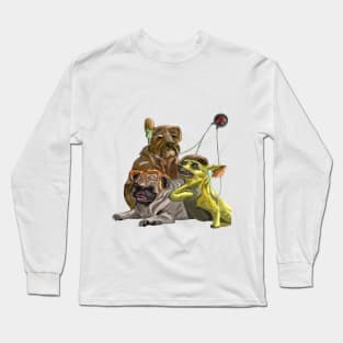 Dogs listening to the beat of their owners' hearts Long Sleeve T-Shirt